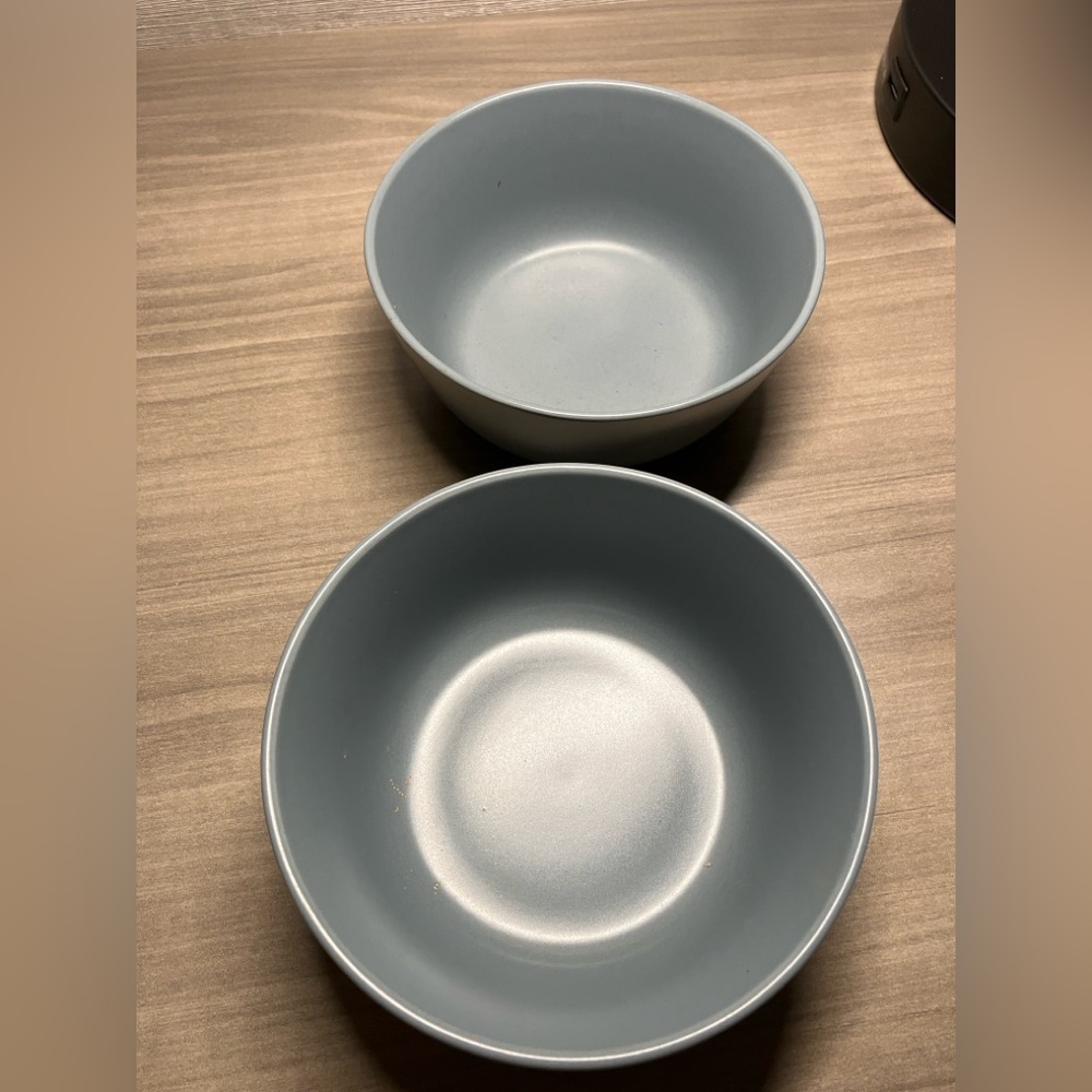 2 IKEA Matte Gray 5 5/8” Cereal Bowls # 12011